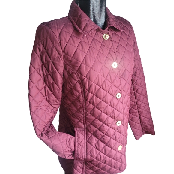 C Wonder Quilted Burgundy Lightweight Jacket S - Picture 2 of 6